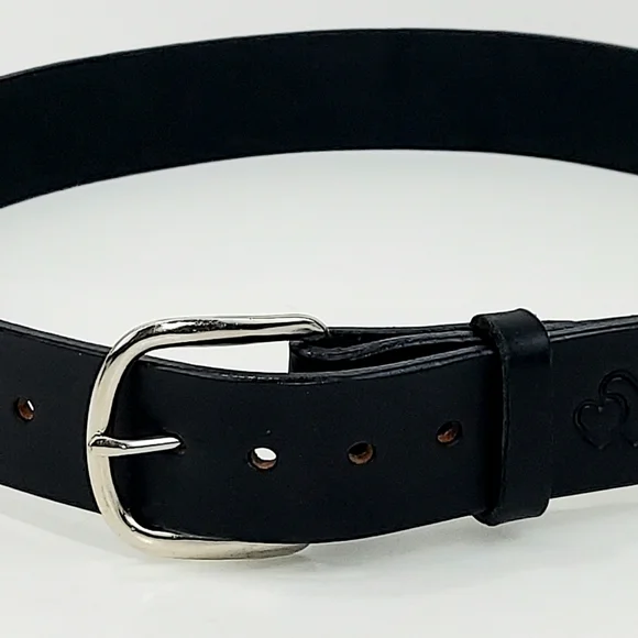 LEAH Personalized Black Leather Belt 32 - Picture 6 of 11